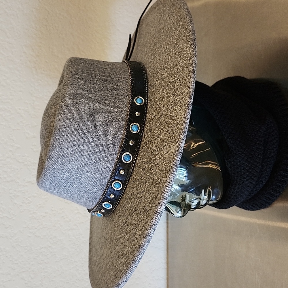 Western Wide Brim Pork Pie Fedora Felt Hat NWT - Picture 5 of 6